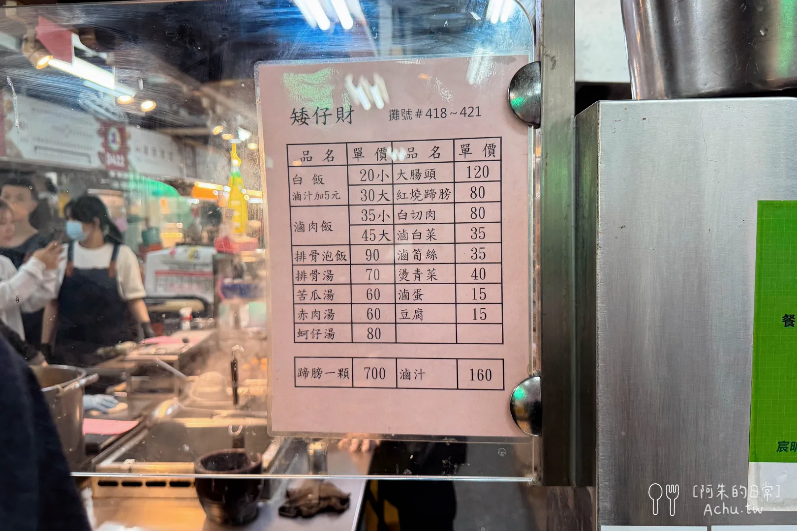 矮仔財滷肉飯菜單