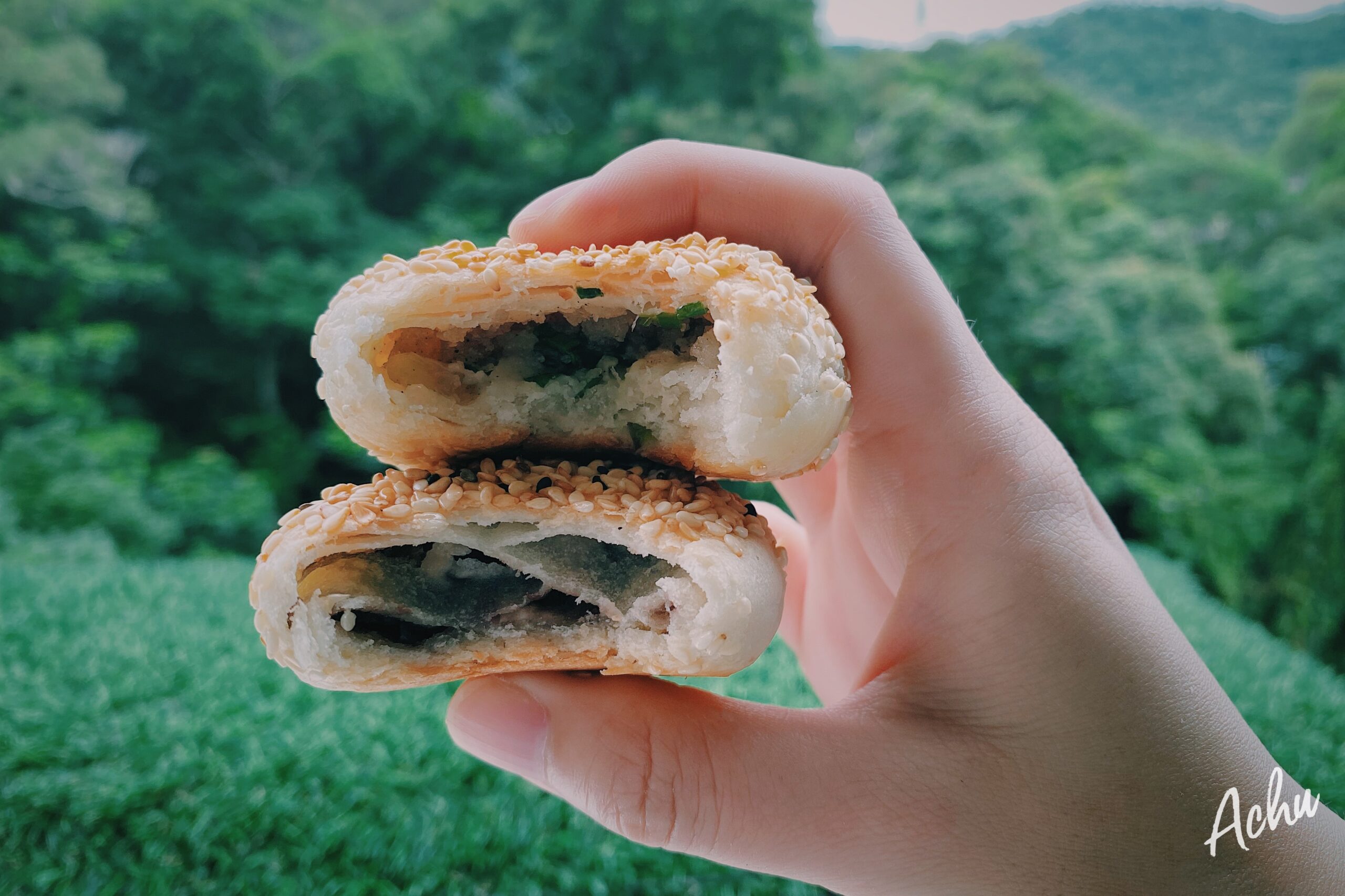 【內湖美食】鼎鼎燒餅 只有賣兩種 好吃的小酥餅 @Achu的日常